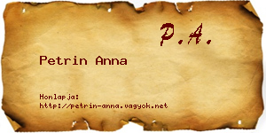 Petrin Anna névjegykártya
